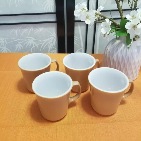 Vintage Corning Ware Mocha Brown Coffee Mugs - Set of 4 - Picture 2 of 3